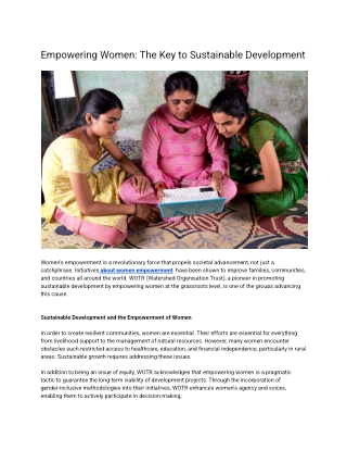 Empowering Women_ The Key to Sustainable Development
