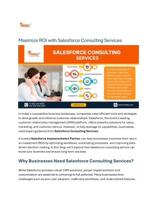 Maximize ROI with Salesforce Consulting Services