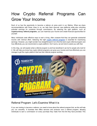 How Crypto Referral Programs Can Grow Your Income