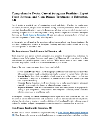 Comprehensive Dental Care at Stringham Dentistry