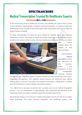 SpectraScribe Medical Transcription Services