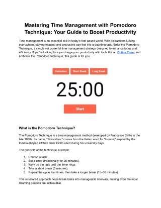 Efficient Pomodoro Timer Online – Pomonow