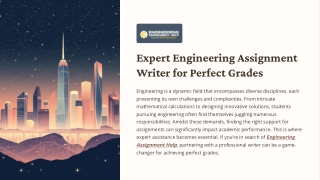 Expert Engineering Assignment Writer for Perfect Grades