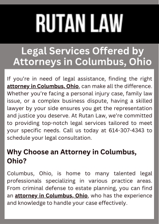 Legal Services Offered by Attorneys in Columbus, Ohio
