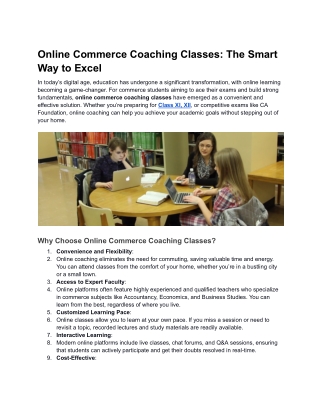 Online Commerce Coaching Classes_ The Smart Way to Excel