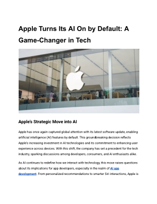Apple Turns Its AI On by Default_ A Game-Changer in Tech