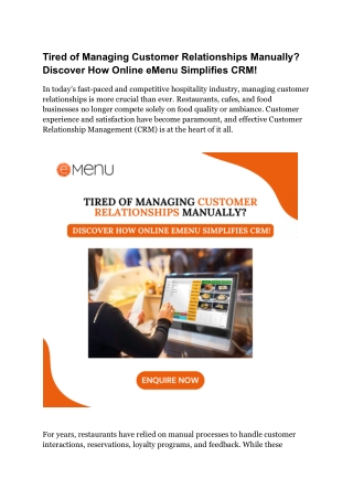 Discover How Online eMenu Simplifies CRM