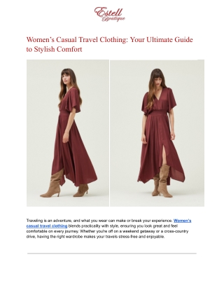 Women’s Casual Travel Clothing_ Your Ultimate Guide to Stylish Comfort _ Estell Boutique