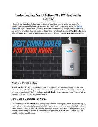Understanding Combi Boilers_ The Efficient Heating Solution