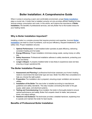 Boiler Installation_ A Comprehensive Guide