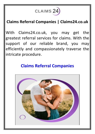 Claims Referral Companies  Claims24.co.uk