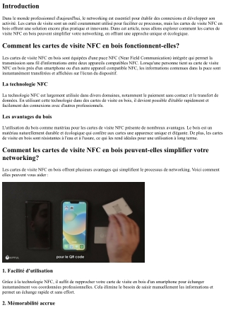 Comment les cartes de visite NFC en bois peuvent simplifier votre networking