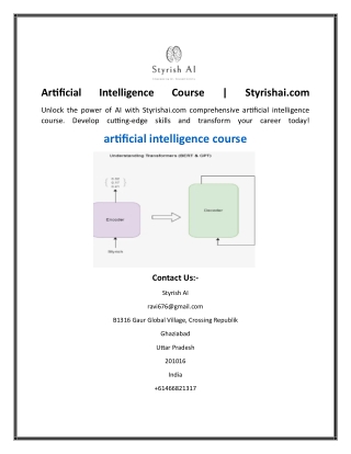 Artificial Intelligence Course  Styrishai.com