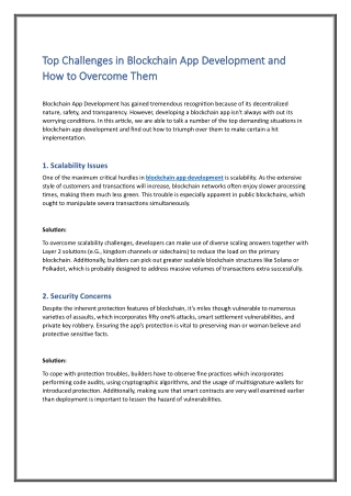 Top Challenges in Blockchain App Development and How to Overcome Them