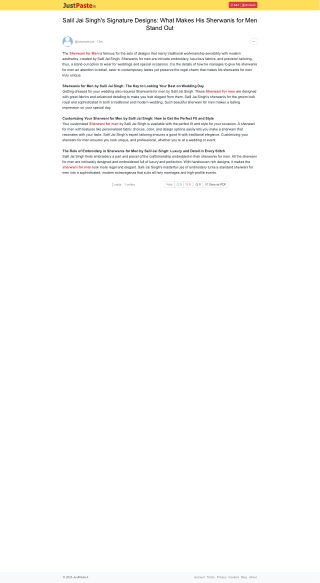 Salil Jai Singh's Signature Designs: What Makes His Sherwanis for Men Stand Out