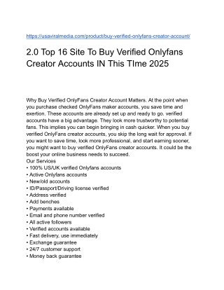 Buy verified onlyfans creator account