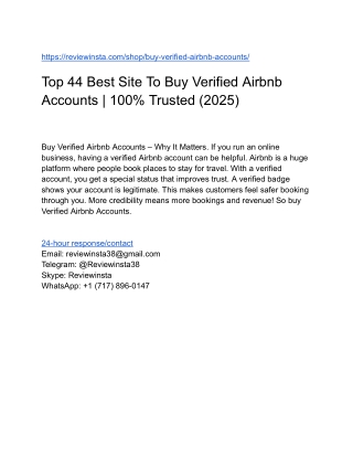 Top 44 Best Site To Buy Verified Airbnb Accounts _ 100% Trusted (2025)