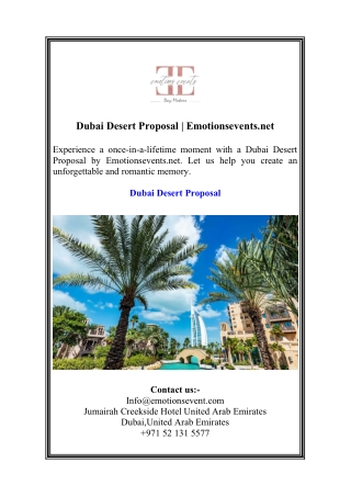 Dubai Desert Proposal  Emotionsevents.net