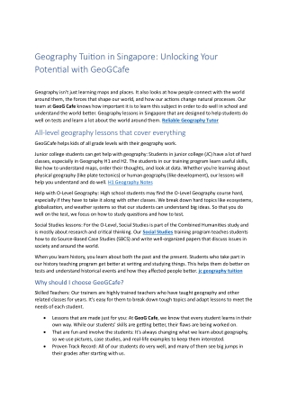 a level geog tuition