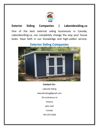 Exterior Siding Companies  Lakesidesiding.ca
