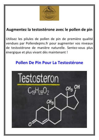 Augmentez la testostérone avec le pollen de pin