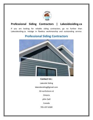Professional Siding Contractors  Lakesidesiding.ca