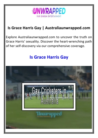 Is Grace Harris Gay  Australiaunwrapped.com