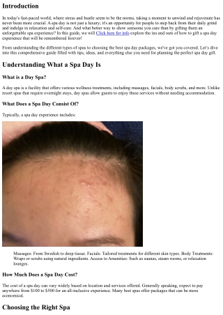 **“How to Gift a Spa Day Experience That Will Be Remembered Forever!”**