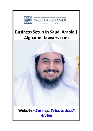 Business Setup In Saudi Arabia  Alghamdi-lawyers.com