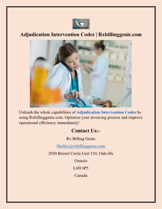 Adjudication Intervention Codes  Rxbillinggenie.com