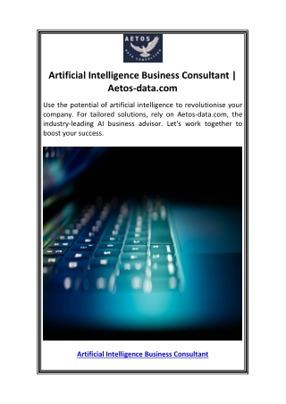 Artificial Intelligence Business Consultant  Aetos-data.com