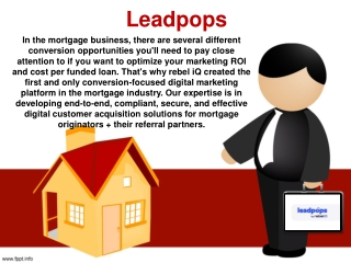 Mortgage Lead Generation Services - Leadpops