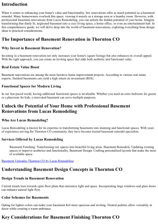 Unlock the Potential of Your Home with Professional Basement Renovations from Lu