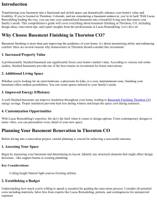 Transform Your Space: The Ultimate Guide to Basement Finishing in Thornton, CO w