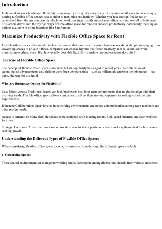 Optimize Performance with Flexible Office for Rent