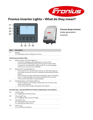 Fronius Inverter Lights: What Do They Mean?