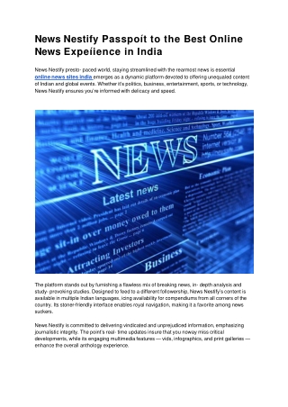 News Nestify Passport to the Best Online News Experience in India