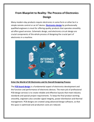 From Blueprint to Reality The Process of Electronics Design