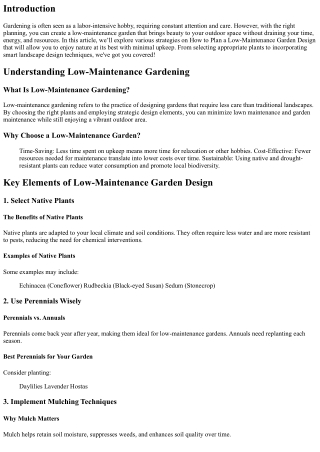 How to Plan a Low-Maintenance Garden Design