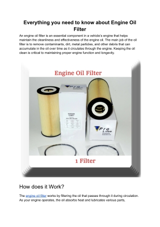 Engine Oil Filter