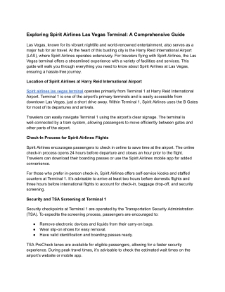 Spirit airlines las vegas terminal