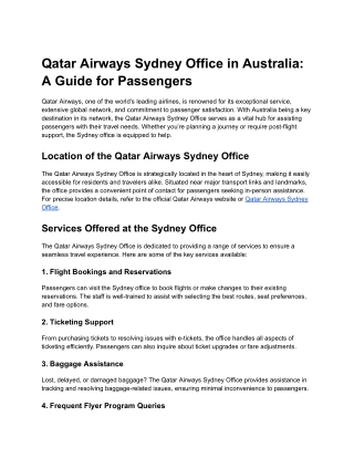 Qatar Airways Sydney Office