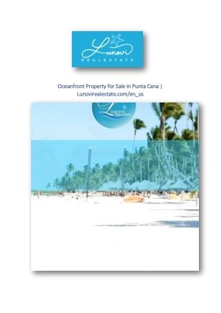 Oceanfront Property for Sale in Punta Cana | Lunovirealestate.com/en_us