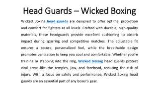 Head Guards - Wicked Boxing