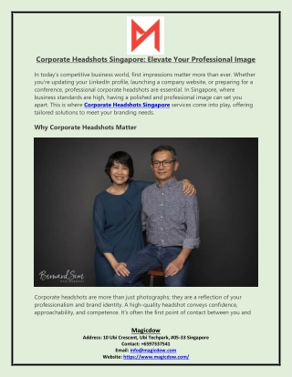 Corporate Headshots Singapore Elevate Your Professional Image