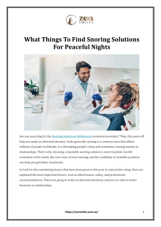 What Things To Find Snoring Solutions For Peaceful Nights