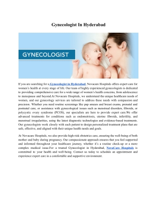 Gynecologist In Hyderabad