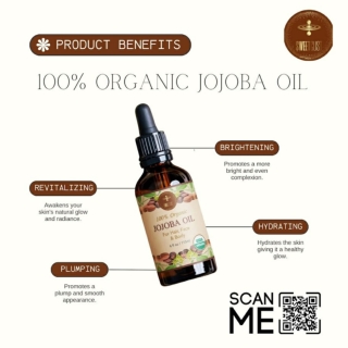 SWEETGLIST 100% Organic Jojoba Oil For Moisturizer Face, Hair & Body