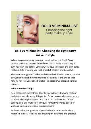 Bold vs Minimalist: Choosing the right party makeup style