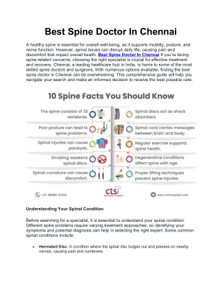 Best Spine Doctor In Chennai